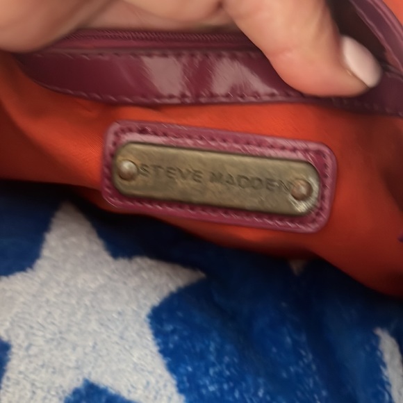 Steve Madden plastic lined tote hood condition no rips tears holes. - Picture 3 of 6